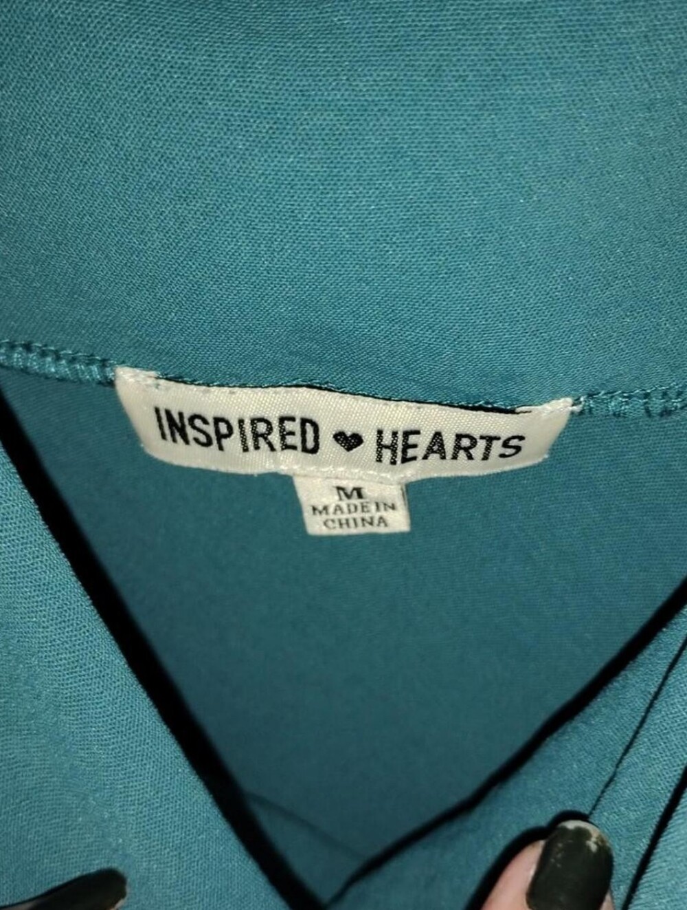 Inspired Hearts Teal Cowl Neck Slip Mini Dress (Medium) - Picture 3 of 6